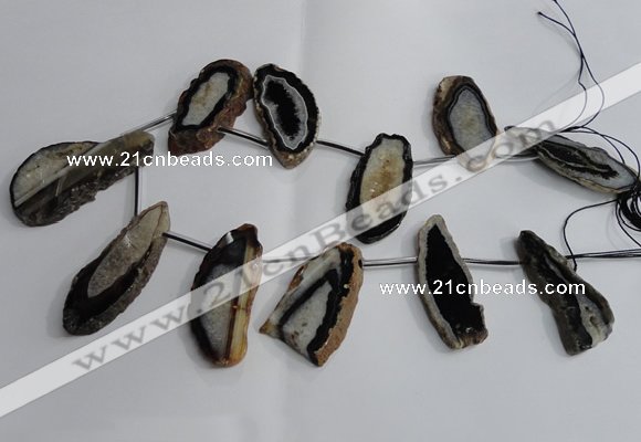 CTD963 Top drilled 15*35mm - 25*55mm freeform agate gemstone beads