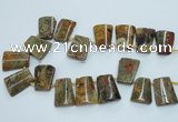 CTD965 Top drilled 22*30mm trapezoid agate gemstone beads