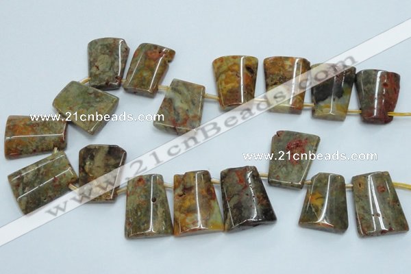 CTD965 Top drilled 22*30mm trapezoid agate gemstone beads