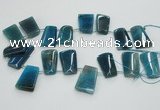 CTD967 Top drilled 22*30mm trapezoid agate gemstone beads