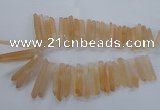 CTD969 Top drilled 6*25mm - 8*65mm sticks red quartz beads