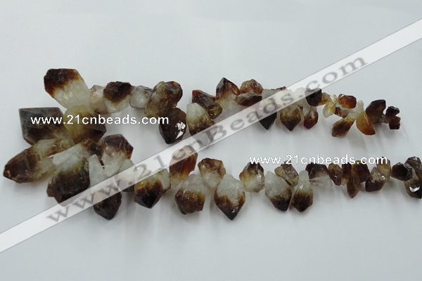 CTD970 Top drilled 10*15mm - 15*30mm nuggets citrine gemstone beads