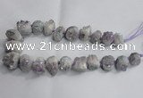 CTD989 Top drilled 15*20mm - 20*25mm nuggets plated druzy amethyst beads
