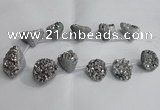 CTD991 Top drilled 12*15mm - 18*25mm nuggets plated druzy agate beads