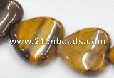 CTE06 15.5 inches 14mm heart yellow tiger eye beads wholesale