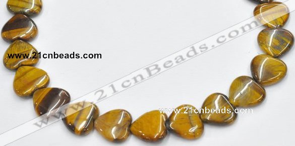 CTE07 20mm heart shape yellow tiger eye beads Wholesale