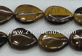 CTE100 15.5 inches 13*18mm flat teardrop yellow tiger eye beads