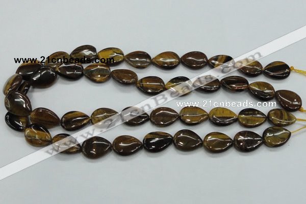 CTE100 15.5 inches 13*18mm flat teardrop yellow tiger eye beads