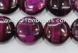 CTE1006 15.5 inches 20mm flat round dyed red tiger eye beads