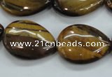 CTE101 15.5 inches 18*25mm flat teardrop yellow tiger eye beads