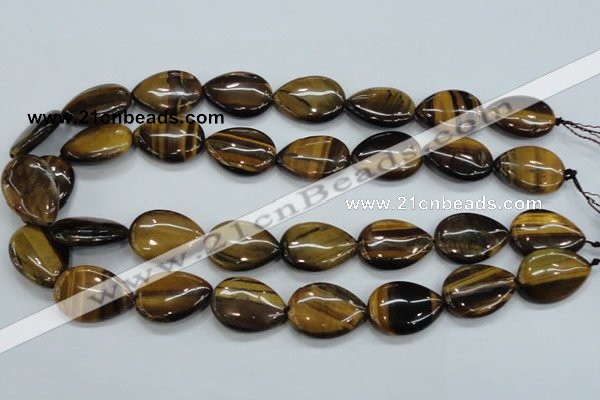 CTE101 15.5 inches 18*25mm flat teardrop yellow tiger eye beads