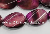 CTE1010 15.5 inches 20*30mm twisted oval dyed red tiger eye beads