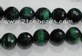 CTE1012 15.5 inches 8mm faceted round dyed green tiger eye beads