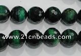 CTE1014 15.5 inches 10mm faceted round dyed green tiger eye beads