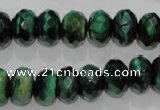 CTE1023 15.5 inches 8*12mm faceted rondelle dyed green tiger eye beads