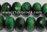 CTE1025 15.5 inches 12*16mm faceted rondelle dyed green tiger eye beads