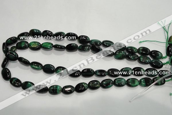 CTE1041 15.5 inches 10*14mm oval dyed green tiger eye beads