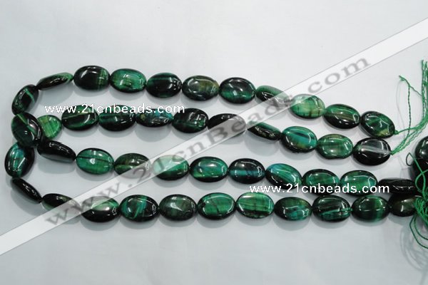 CTE1043 15.5 inches 13*18mm oval dyed green tiger eye beads