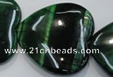 CTE1086 15.5 inches 40*40mm heart dyed green tiger eye beads