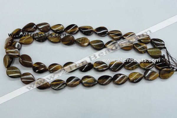 CTE109 15.5 inches 12*18mm twisted teardrop yellow tiger eye beads