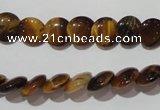 CTE1090 15.5 inches 10mm flat round yellow tiger eye beads