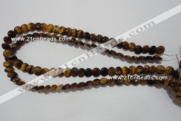 CTE1090 15.5 inches 10mm flat round yellow tiger eye beads