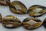 CTE111 15.5 inches 16*22mm faceted & flat teardrop yellow tiger eye beads