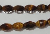 CTE1113 15.5 inches 8*12mm faceted rice yellow tiger eye beads