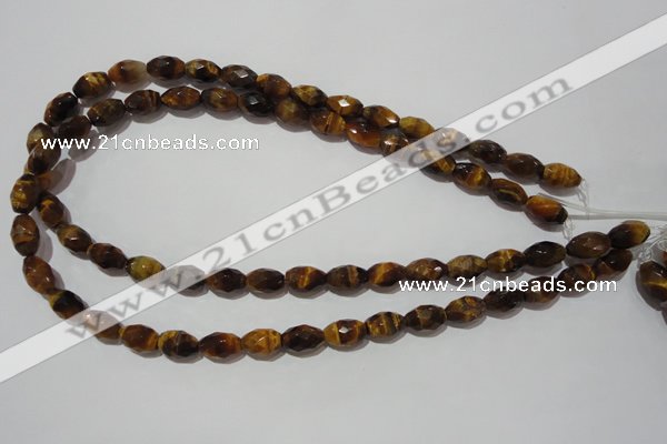 CTE1113 15.5 inches 8*12mm faceted rice yellow tiger eye beads