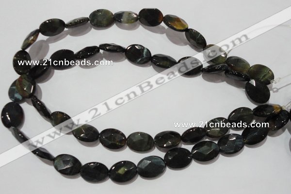 CTE1118 15.5 inches 13*18mm faceted oval blue tiger eye beads