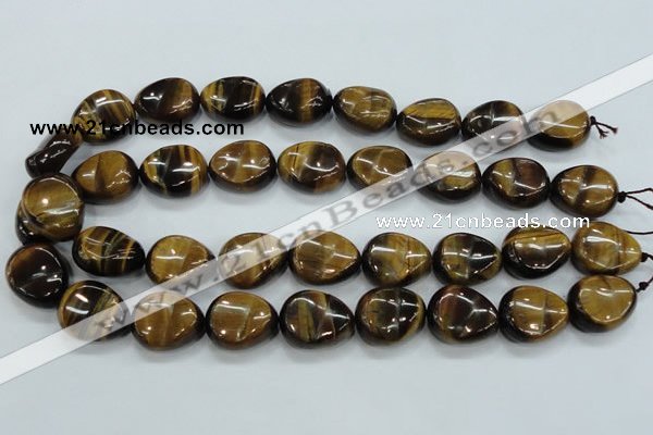 CTE114 15.5 inches 18*22mm nugget yellow tiger eye beads wholesale