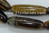 CTE115 15.5 inches 12*40mm cylinder yellow tiger eye beads wholesale