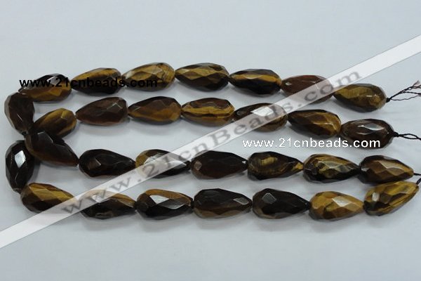 CTE117 15.5 inches 14*26mm faceted teardrop yellow tiger eye beads