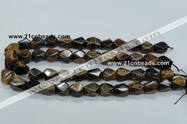 CTE118 15.5 inches 12*18mm faceted cuboid yellow tiger eye beads