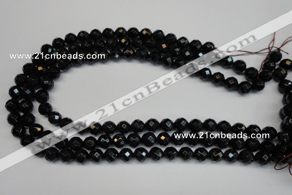 CTE1187 15.5 inches 10mm faceted round blue tiger eye beads