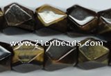 CTE119 15.5 inches 14*18mm faceted cuboid yellow tiger eye beads