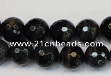 CTE1190 15.5 inches 14mm faceted round blue tiger eye beads