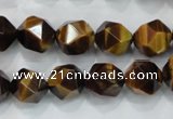 CTE1203 15 inches 12mm faceted nuggets yellow tiger eye beads