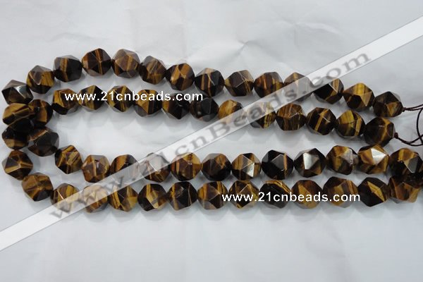 CTE1205 15 inches 16mm faceted nuggets yellow tiger eye beads