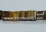 CTE121 15.5 inches 10*10mm cube yellow tiger eye beads wholesale