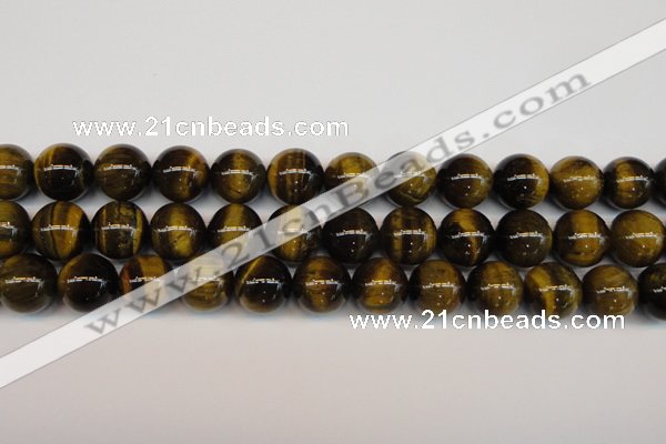 CTE1214 15.5 inches 14mm round AB grade yellow tiger eye beads