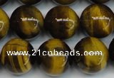 CTE1221 15.5 inches 12mm round AB+ grade yellow tiger eye beads