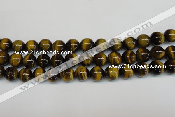 CTE1221 15.5 inches 12mm round AB+ grade yellow tiger eye beads