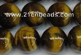 CTE1222 15.5 inches 14mm round AB+ grade yellow tiger eye beads