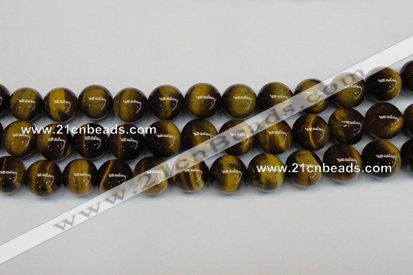 CTE1223 15.5 inches 16mm round AB+ grade yellow tiger eye beads