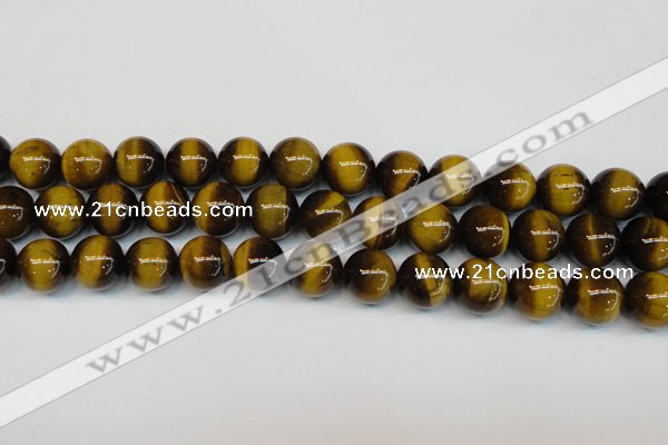 CTE1237 15.5 inches 12mm round A+ grade yellow tiger eye beads