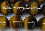 CTE1238 15.5 inches 14mm round A+ grade yellow tiger eye beads