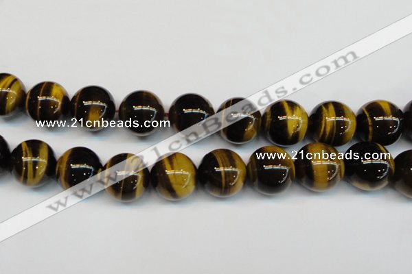 CTE1254 15.5 inches 14mm round AAA grade yellow tiger eye beads