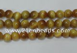 CTE127 15.5 inches 6mm round yellow tiger eye gemstone beads