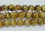 CTE128 15.5 inches 8mm round yellow tiger eye gemstone beads